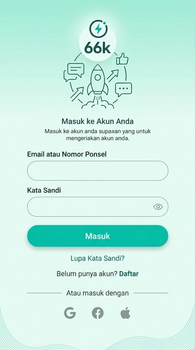 Tampilan halaman login 66k