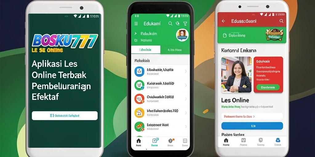 Tampilan antarmuka aplikasi Les Online BOSKU777 yang user-friendly.