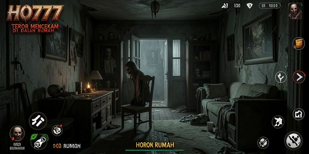 Tampilan menyeramkan dari antarmuka game HO777 yang menegangkan.