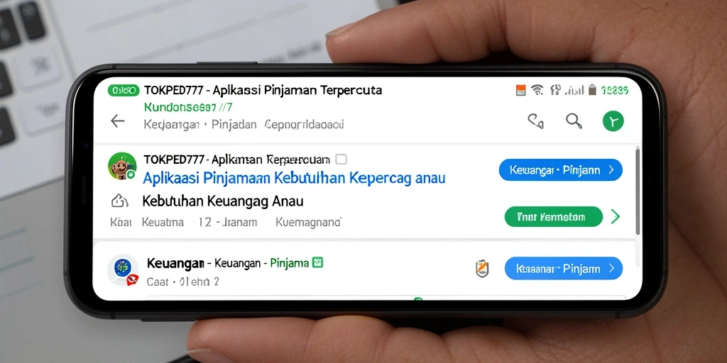 Antarmuka aplikasi TOKPED777 yang simpel dan informatif untuk pengajuan pinjaman.