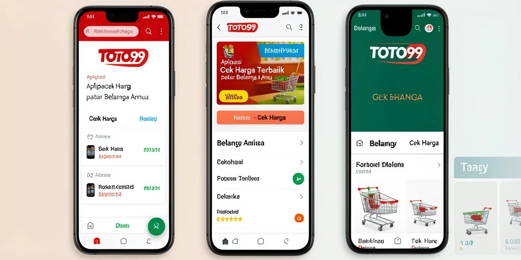 Antarmuka aplikasi TOTO99 yang sederhana dan informatif untuk cek harga.
